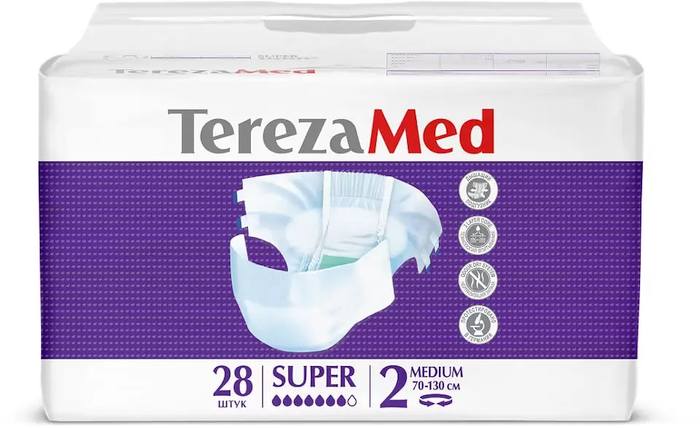 TerezaMed, подгузники для взрослых Medium Super, 28 шт.
TerezaMed, подгузники для взрослых Medium Super, 28 шт.