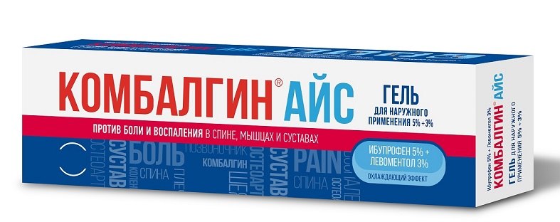Комбалгин Айс, гель 5%+3%, 50 г
Комбалгин Айс, гель 5%+3%, 50 г