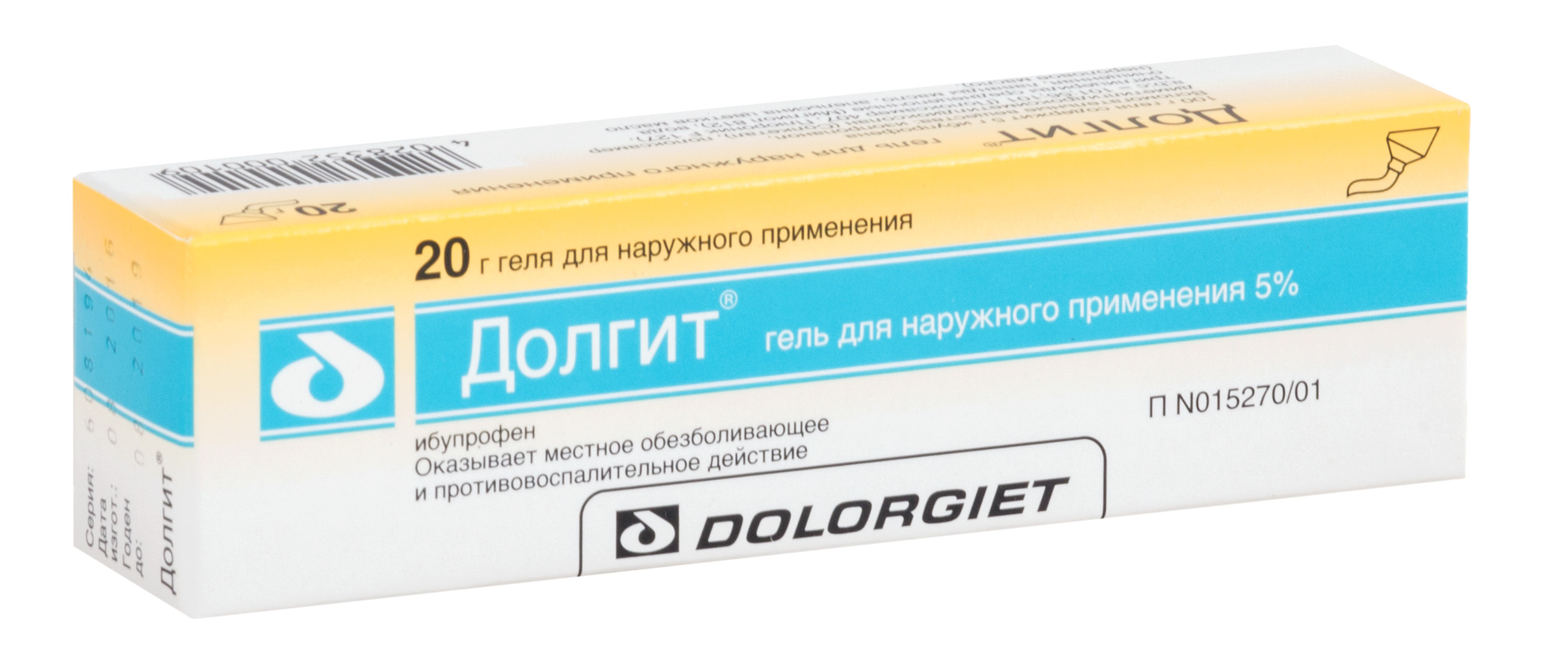 Долгит, гель 5%, 20 г
Долгит, гель 5%, 20 г