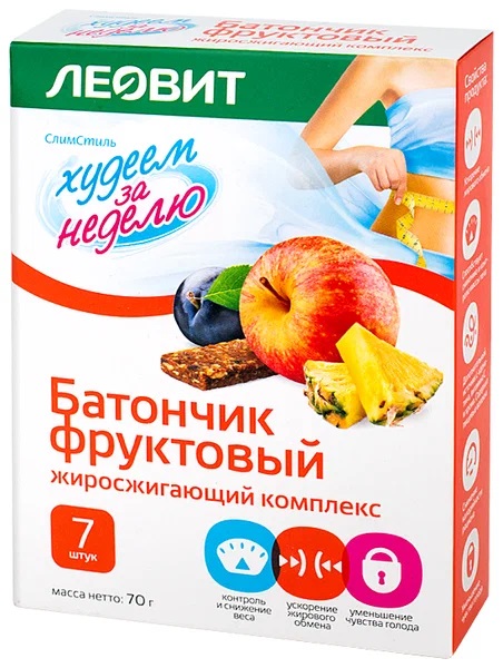 

Батончик фруктовый Жиросжигающий Комплекс 10 г, 7 шт.