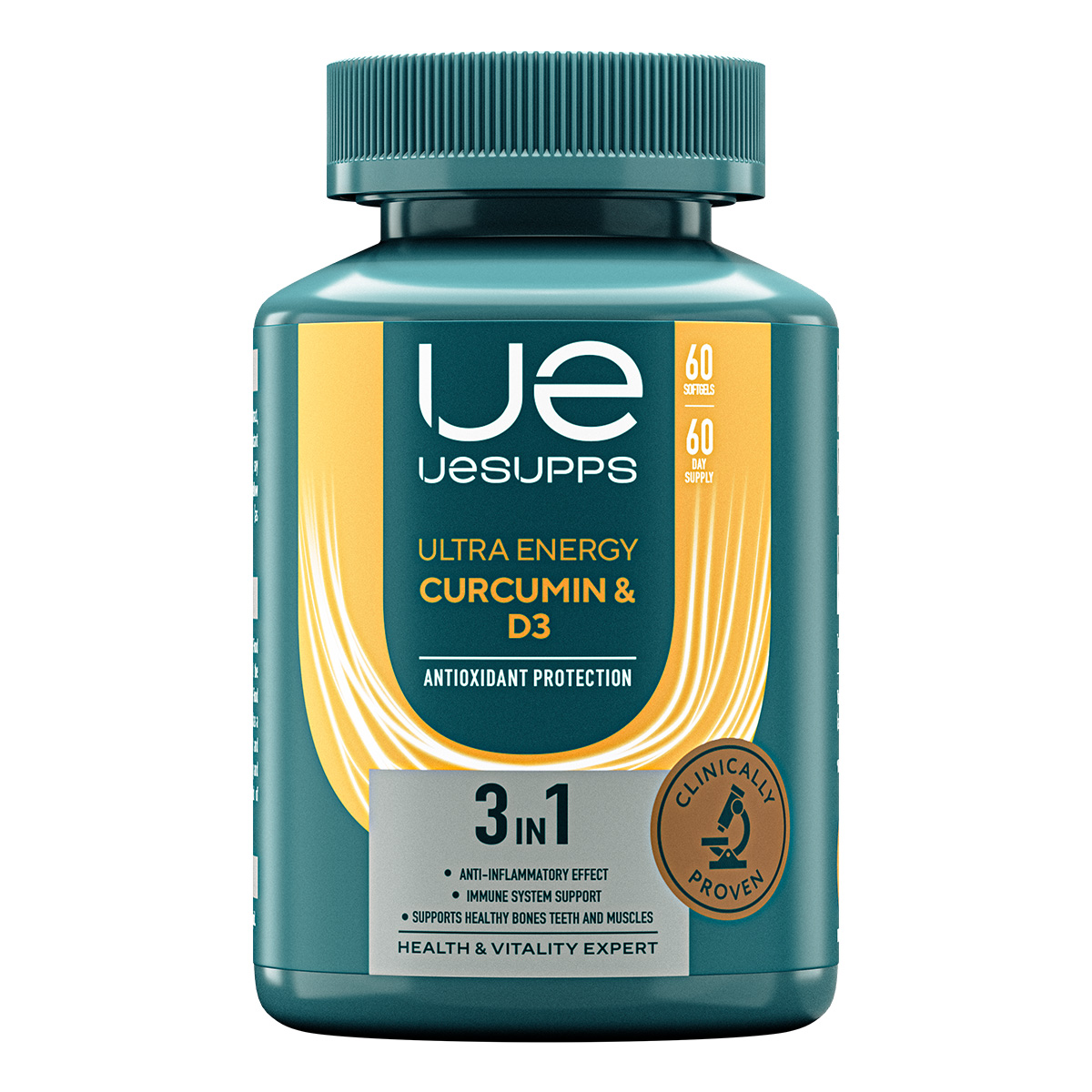 

UESUPPS Ультра Энерджи Куркумин и Витамин D3, капсулы, 60 шт.
