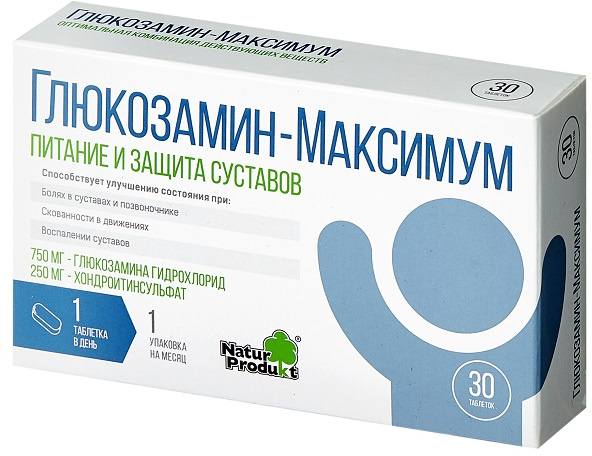 Глюкозамин-Максимум, таблетки 1400 мг, 30 шт. глюкозамин максимум таблетки 60 шт