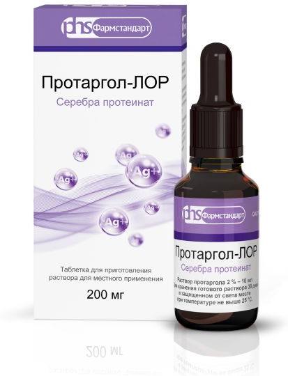 Протаргол-Лор, таблетки д/приг раствора 200 мг, 1 шт.