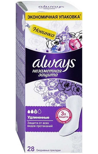 

Always Незаметная защита Удлиненные Дуо, прокладки ежедневные, 28 шт.