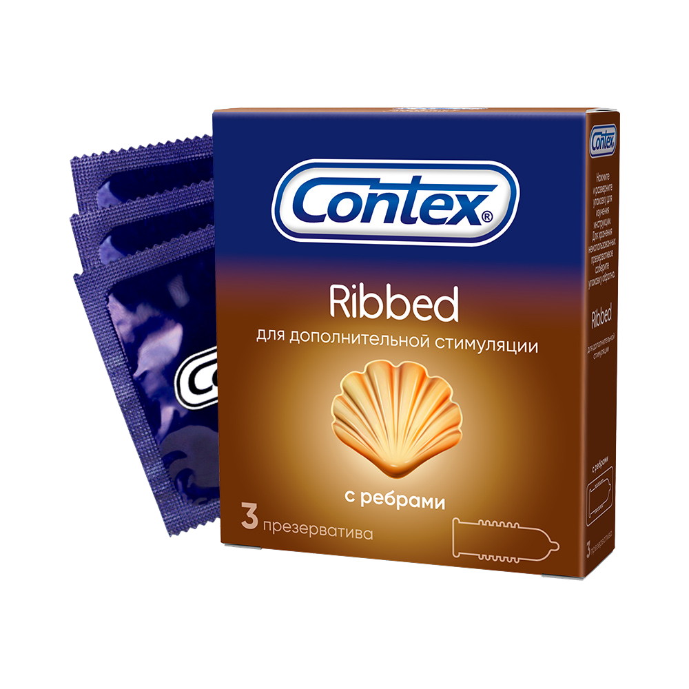 Презервативы Contex Ribbed с ребрами, 3 шт. contex romantic love презервативы ароматизированные 3 3 шт