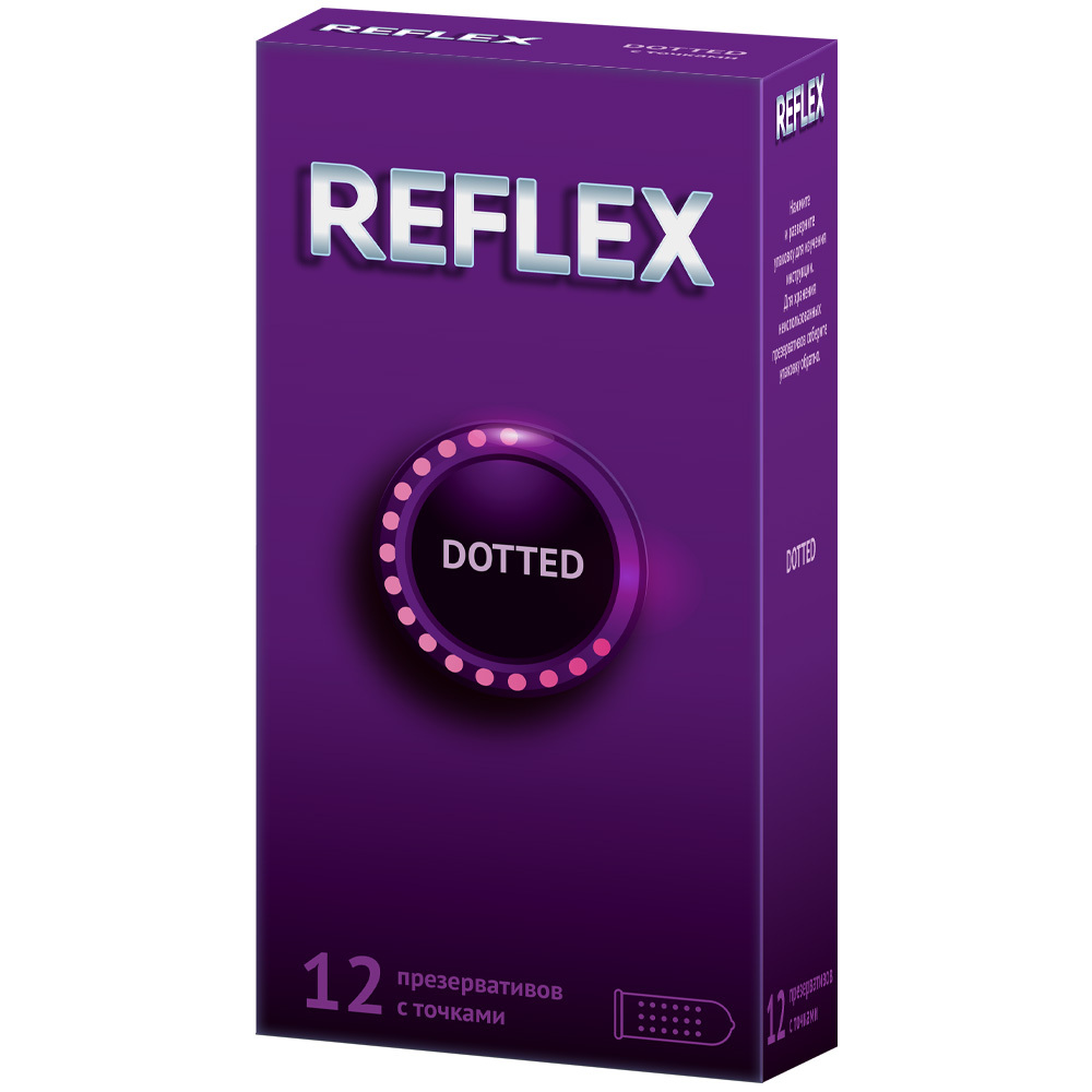 Reflex Dotted, презервативы в смазке с точками, 12 шт. комплект презервативы durex invisible xxl ультратонкие 3 шт х 2 уп