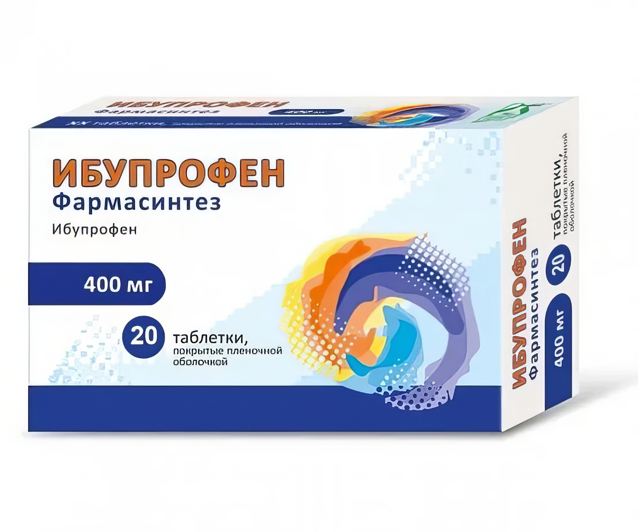 Ибупрофен Фармасинтез таблетки, покрытые пленочной оболочкой 400 мг, 20 шт. ибупрофен велфарм таблетки п о плен 400мг 20шт