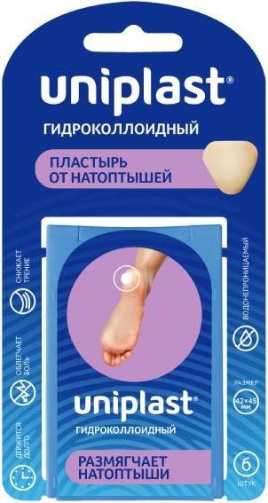 

Пластырь Унипласт гидроколлоидный от натоптышей, 4.2 см х 4.5 см, 6 шт.