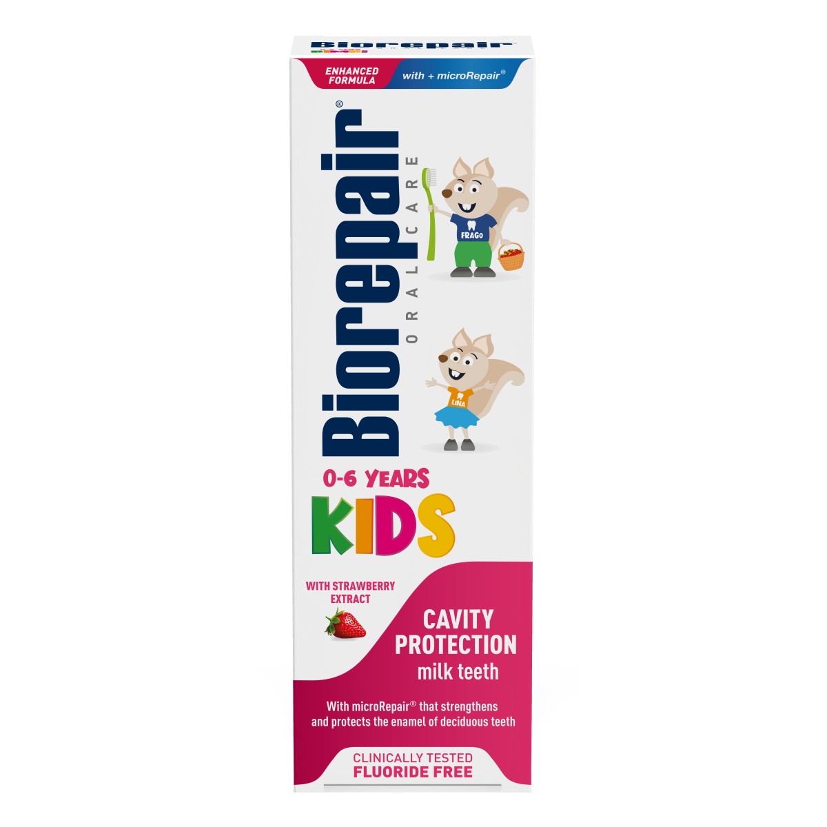 Biorepair Kids fragola/Биорепейр детская зубная паста (земляника) с 0 лет, 50 мл