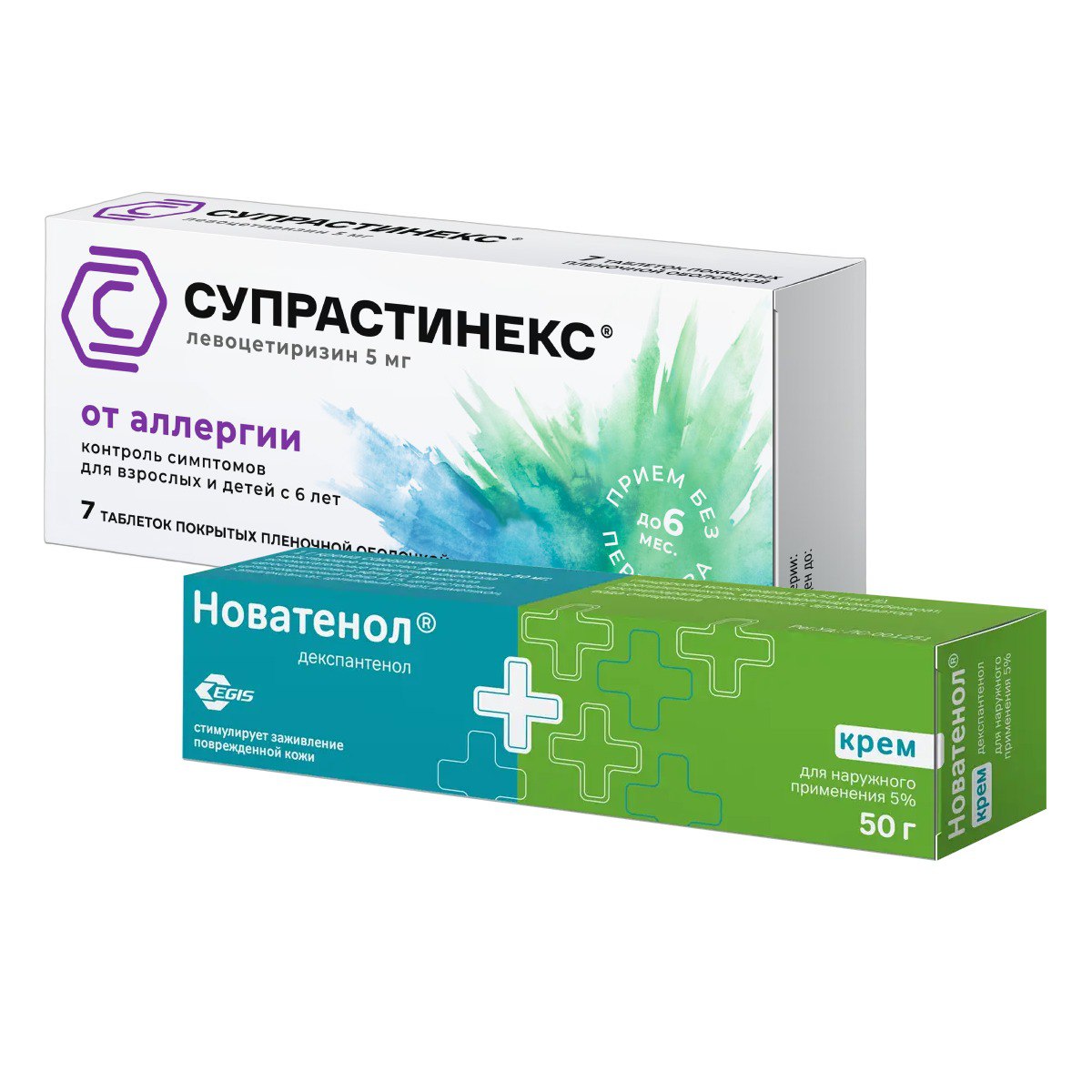 

Набор Супрастинекс таблетки 5мг 7шт и Новатенол крем 50г