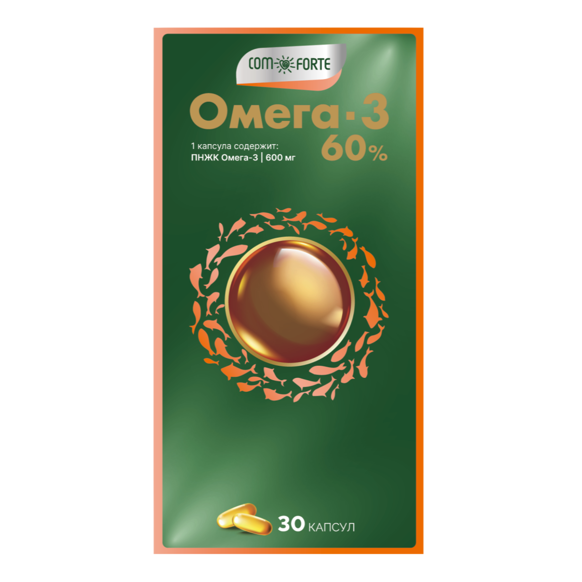 Омега-3 60% Comforte, капсулы 1300 мг, 30 шт.