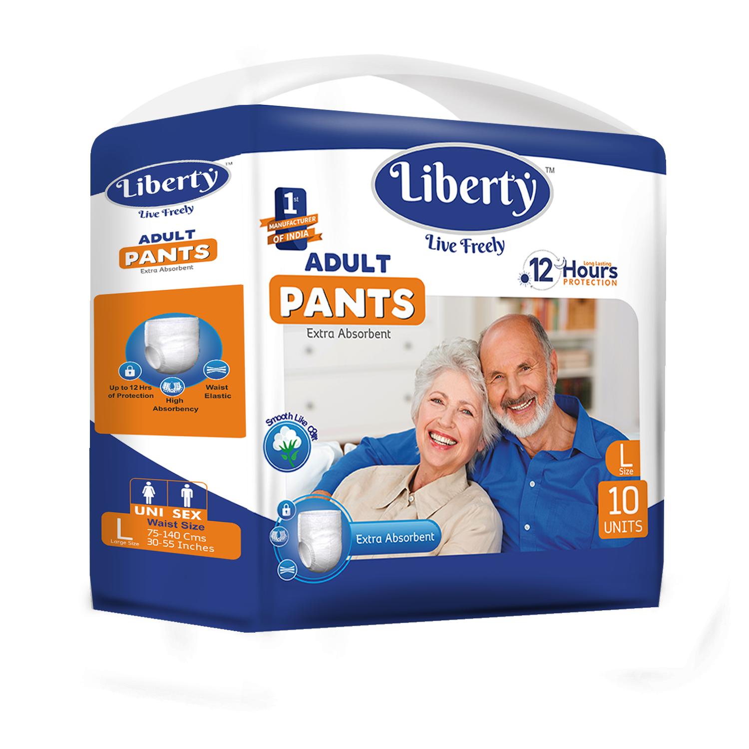 Подгузники-трусики для взрослых Liberty Premium р, L (объем талии 75-140 см), 10 шт.