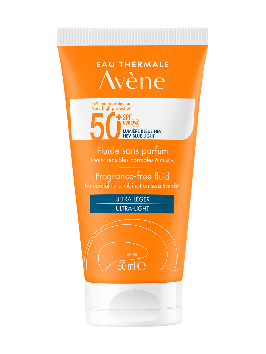 Avene солнцезащитный флюид без отдушек SPF50+, 50 мл