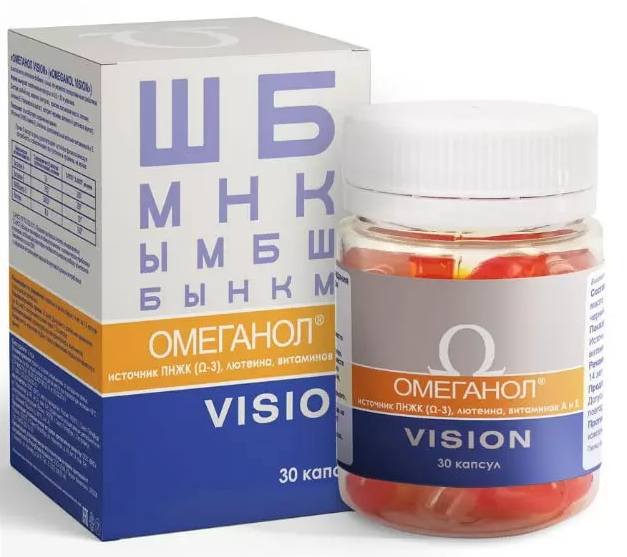

Омеганол Вижн, капсулы 0.5 г, 30 шт.