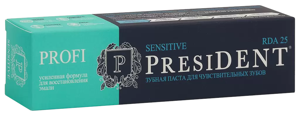 PresiDent Sensitive, зубная паста, туба 100 г president паста зубная wthite 75 гр
