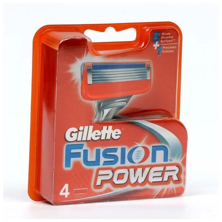 кассета gillette fusion д станк бритв муж 4 Gillette Fusion Power Red сменные кассеты, 4 шт.