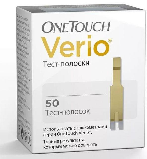 Тест-полоски One Touch Verio, 50 шт. тест полоски one touch verio 100 шт