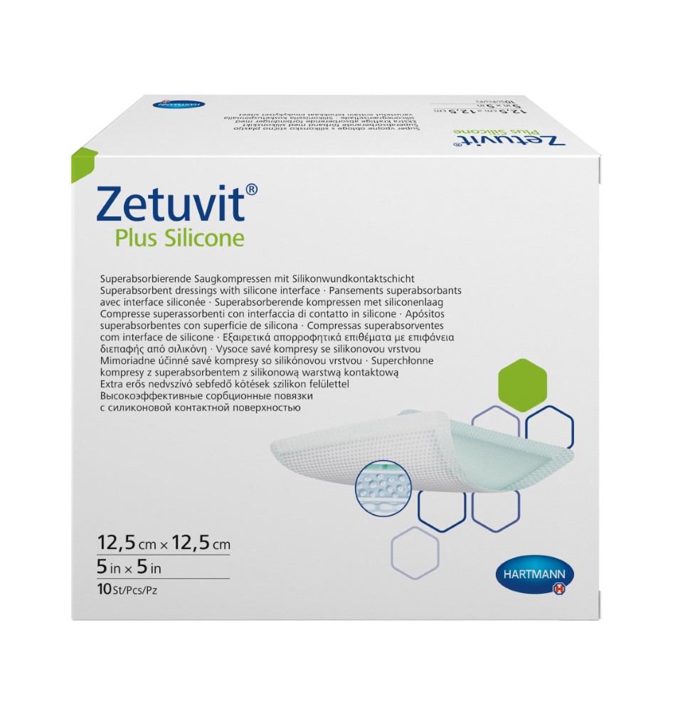 Hartmann Zetuvit Plus Silicone, повязка стерильная суперабсорбирующая (с контактн. слоем из силикона) 12,5 х 12,5 см, 10 шт. руническая диагностика