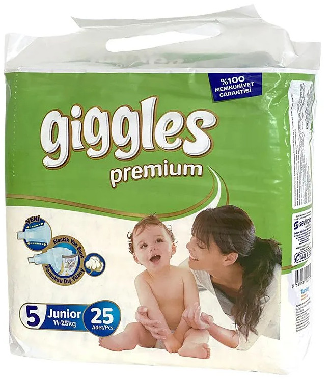 Подгузники для детей Giggles Premium Twin Junior (11-25 кг), 25 шт реальные деньги