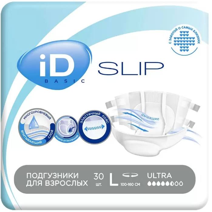 

iD Slip Basic, подгузники для взрослых (L), 30 шт.