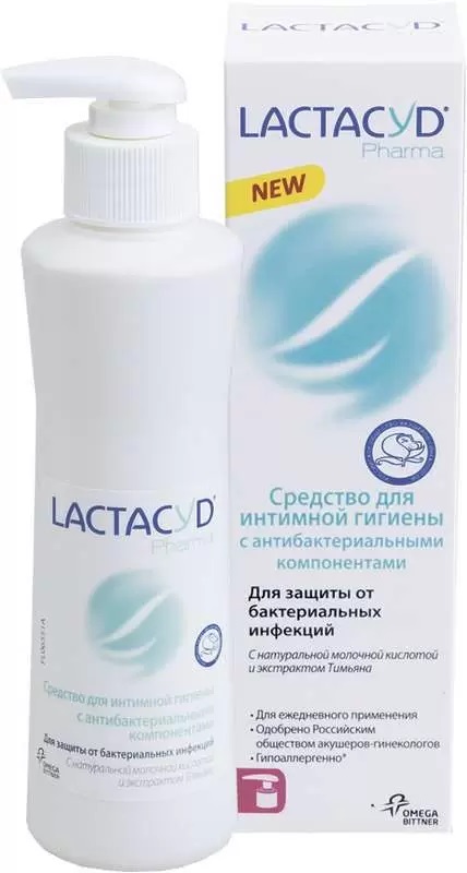 Лактацид Фарма, с антибактериальным компонентом (с тимьяном), 250 мл дефемилема гель моющий для интимной гигиены с антибактериальными компонентами