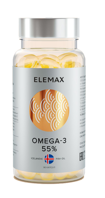 ELEMAX Омега-3 жирные кислоты высокой концентрации, капсулы 790 мг, 90 шт. omega 3 35% а д3 е atech nutrition 1350мг капсулы 90 шт