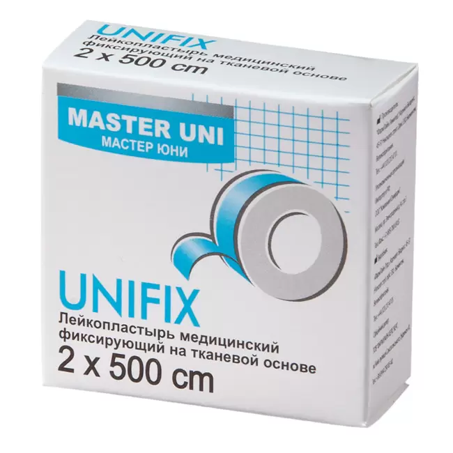 

Unifix, пластырь фиксирующий на тканевой основе, 2х500 см, 1 шт.