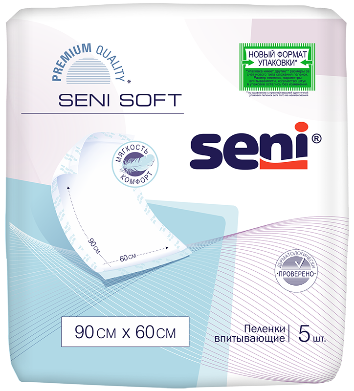 Пеленки Seni Soft, 90 см x 60 см, 5 шт.