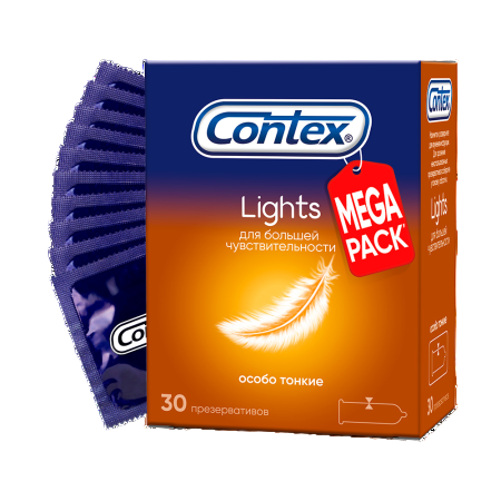 Презервативы Contex Lights особо тонкие, 30 шт.