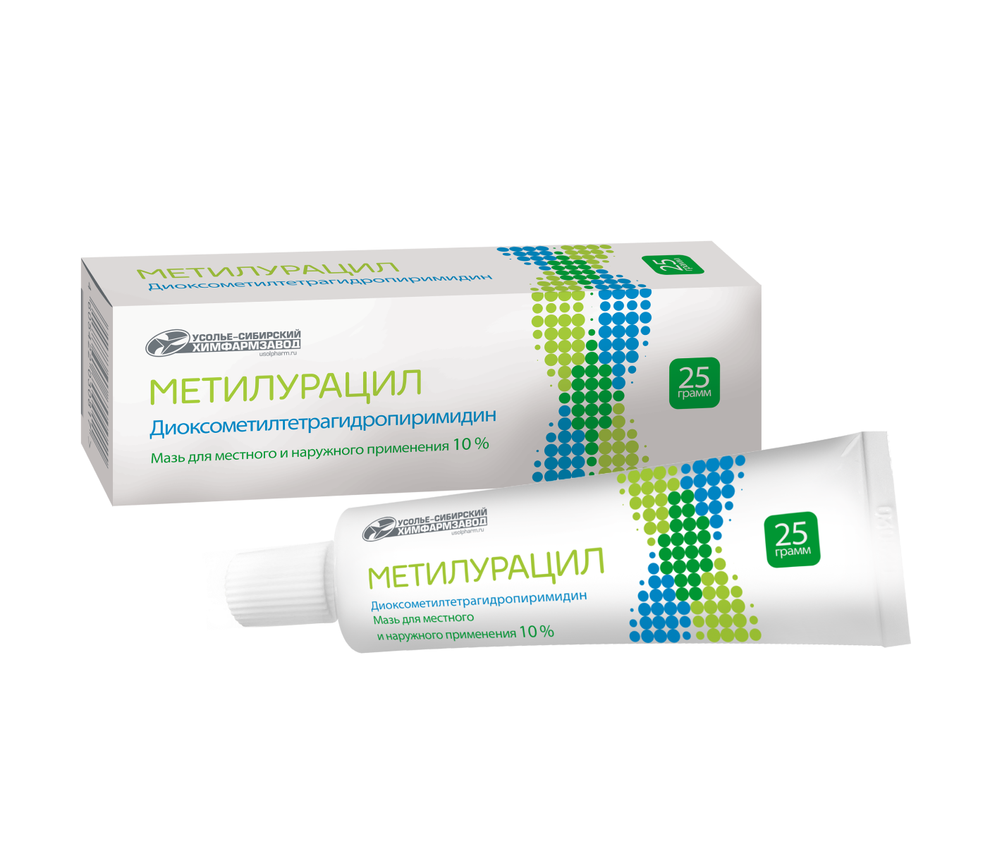 Метилурацил, мазь 10%, 25 г метилурацил мазь 10% 25г