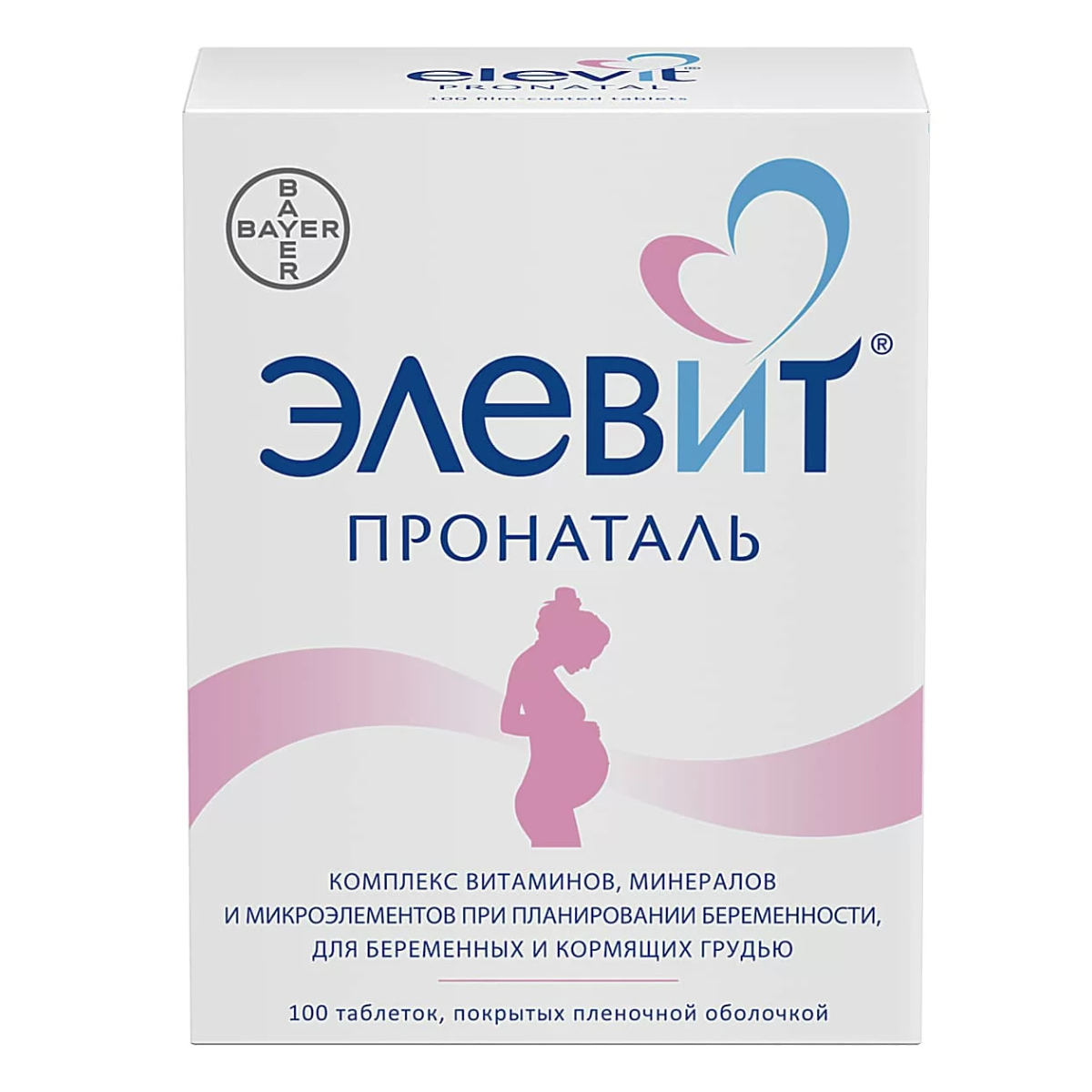 Элевит пронаталь, таблетки покрыт. плен. об., 100 шт.