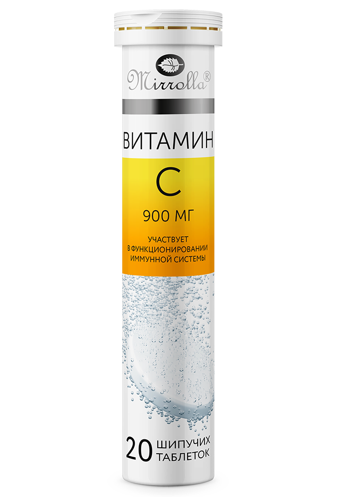 

Mirrolla Витамин С 900 таблетки шипучие, 20 шт.
