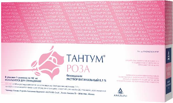 Тантум Роза, раствор вагинальный 0.1%, флаконы 140 мл, 5шт.