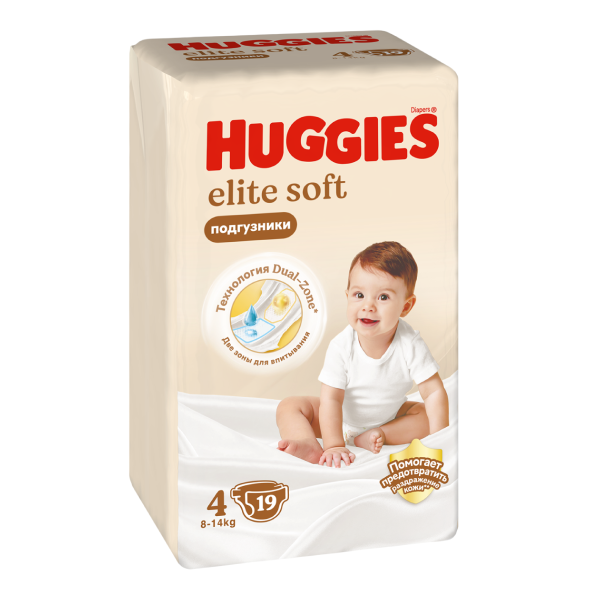 Huggies Elite Soft, подгузники для детей, 4 размер (8-14 кг), 19 шт.
