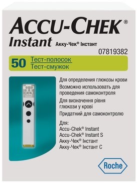 Accu-Chek Instant, тест-полоски, 50 шт. акку чек инстант тест полоски 50