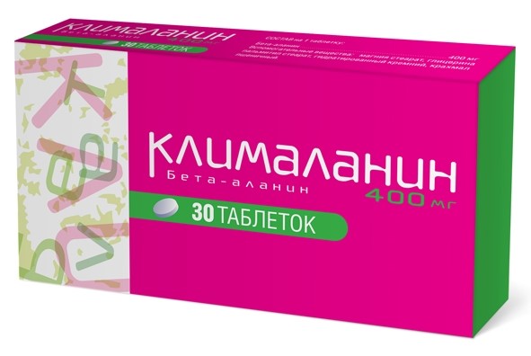 Клималанин, таблетки 400 мг, 30 шт. бета аланин 750 комплекс витамир таблетки 1400мг 30шт