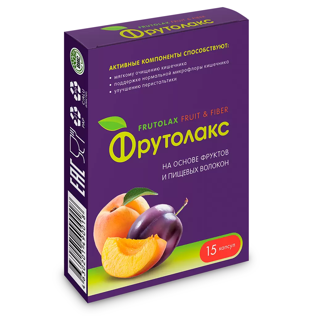 Фрутолакс, капсулы 0,35 г, 15 шт.