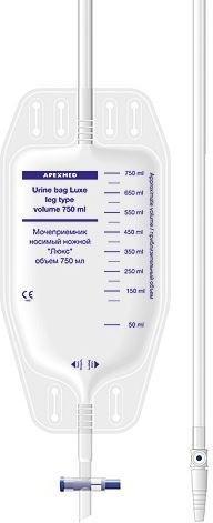 Apexmed мочеприемник носимый люкс 750 мл 50 см 1 шт 222₽