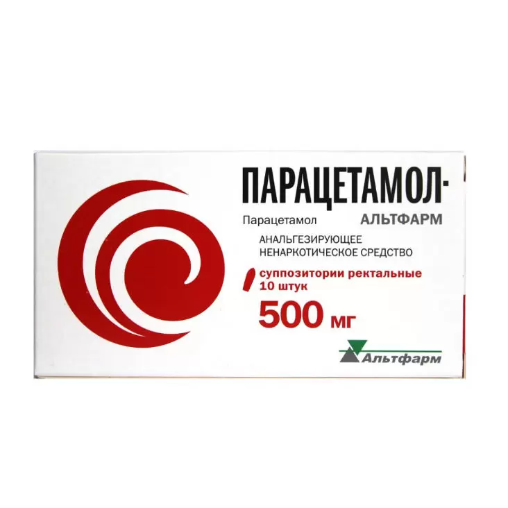 

Парацетамол-Альтфарм, суппозитории 500 мг, 10 шт.