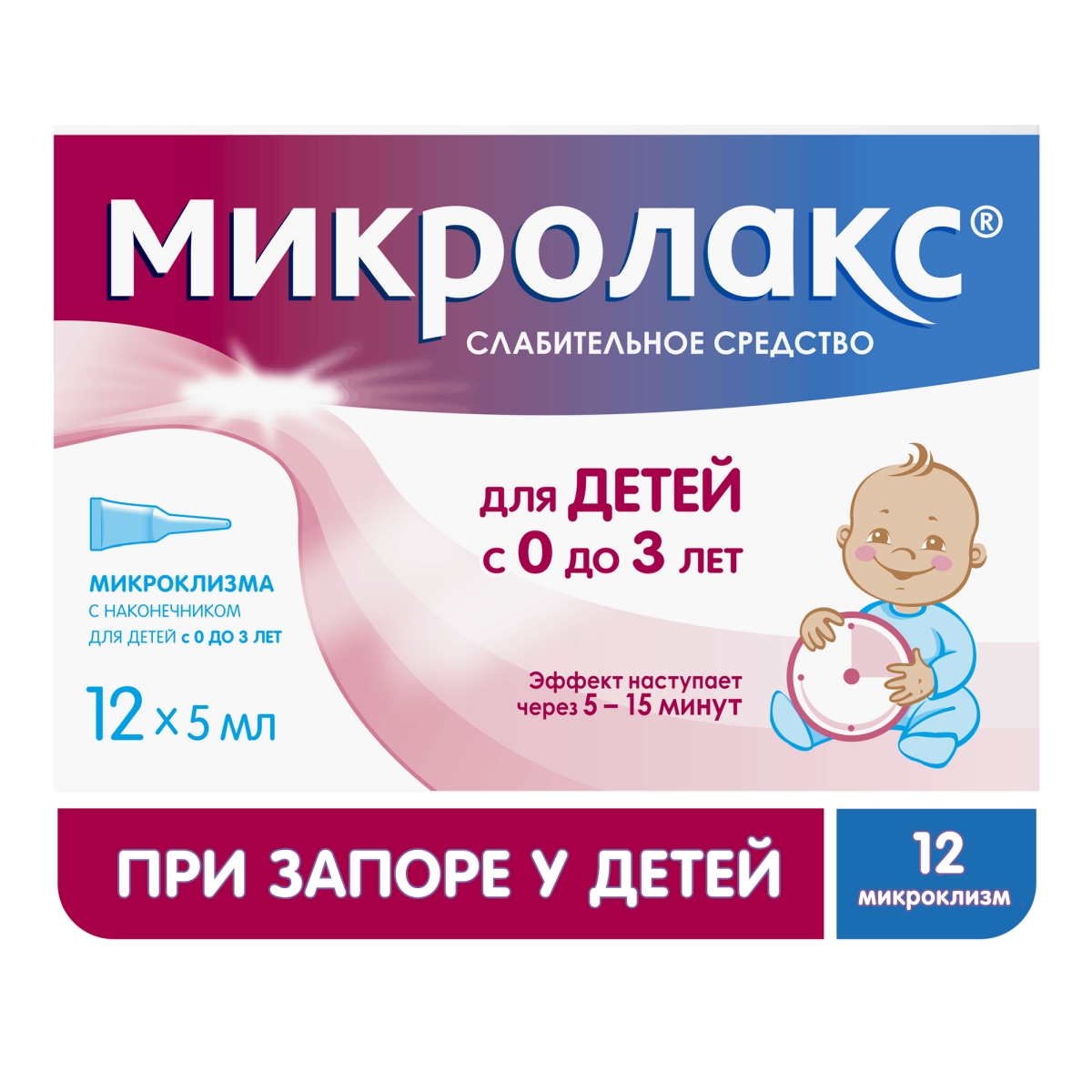 

Микролакс, раствор, 90 мг+12.9 мг+893 мг