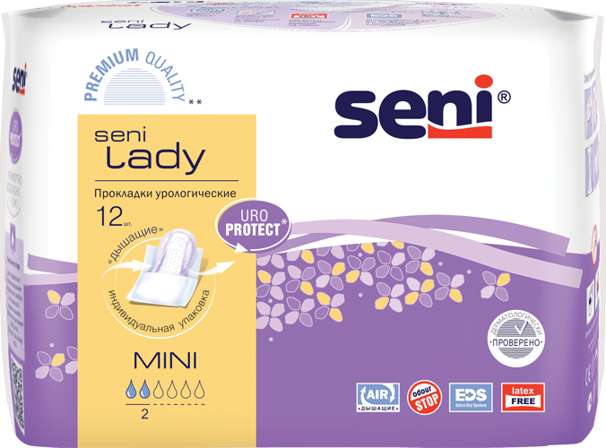Seni Lady Mini, урологические прокладки, 12 шт. seni lady micro урологические прокладки 20 шт