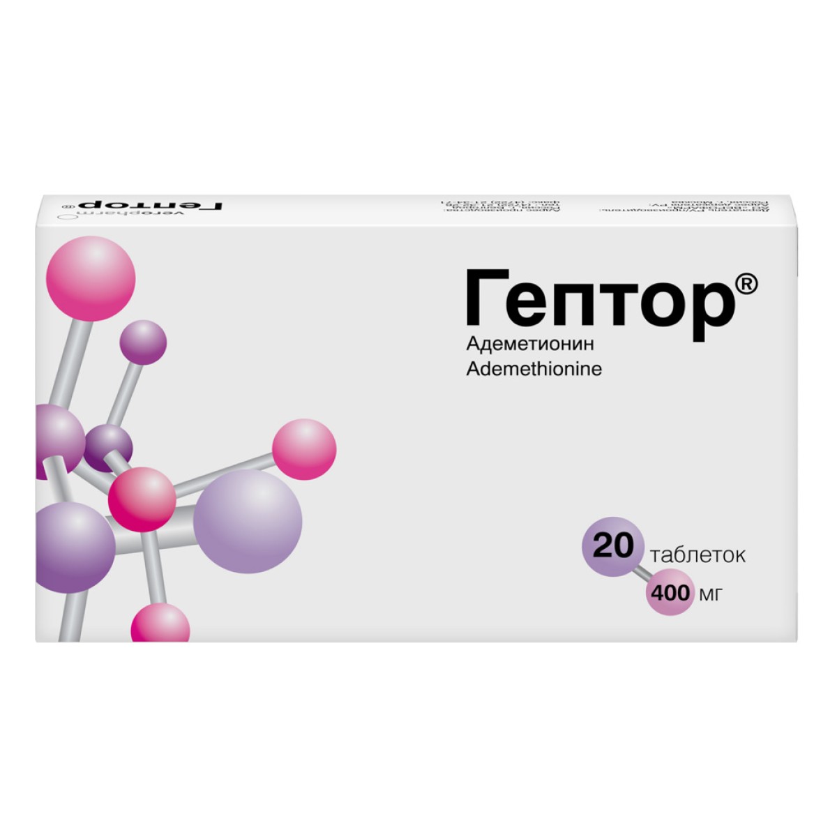 Гептор, таблетки 400 мг, 20 шт.
