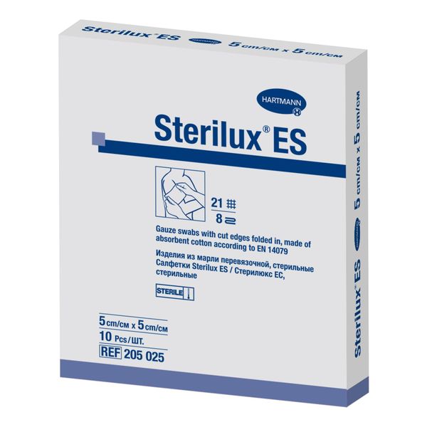 ХАРТМАНН Sterilux ES Салфетки стерильные марлевые 5 х 5 см, 10 шт.