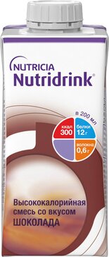 Специализированное лечебное питание Nutridrink (Нутридринк) со вкусом шоколада, 200 мл