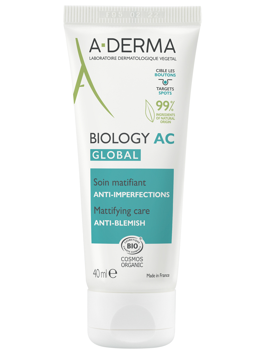 A-Derma Biology AC Global крем для комплексного ухода за проблемной кожей, 40 мл beauty formulas средство для ухода за проблемной кожей