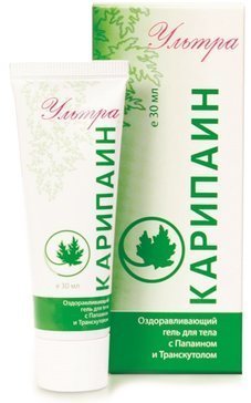 Карипаин ультра гель для тела 30 мл с папаином и транскулотом