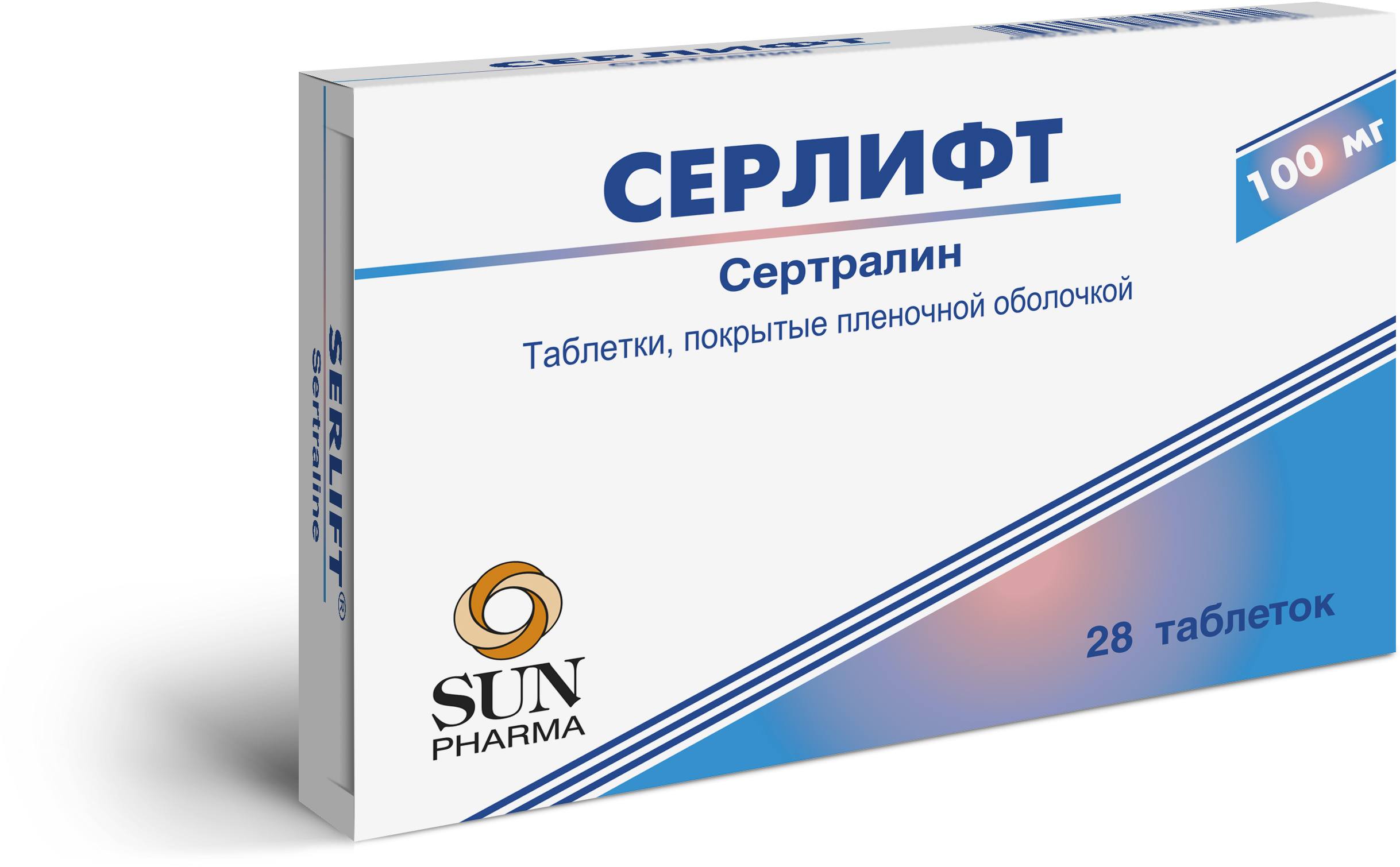 Серлифт, таблетки покрыт. плен. об. 100 мг, 28 шт. купить по цене 487 руб.  в Москве, инструкция, отзывы в интернет-аптеке Polza.ru