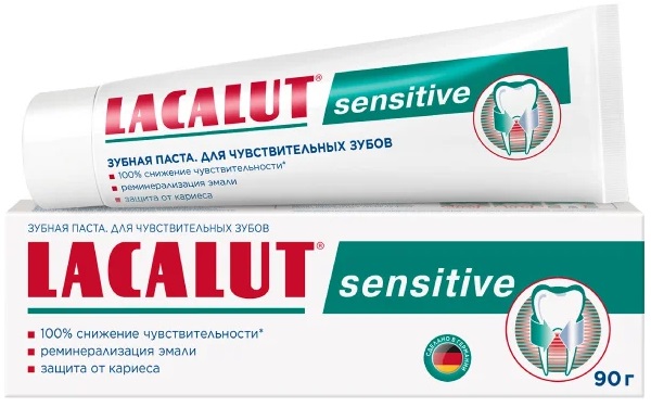 Лакалют Сенситив, зубная паста, 90 г зубная паста lacalut® sensitive снижение чувствительности