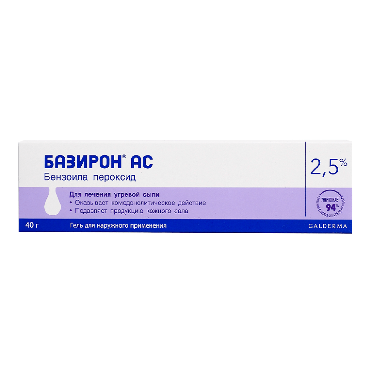 Базирон АС, гель 2,5%, 40 г