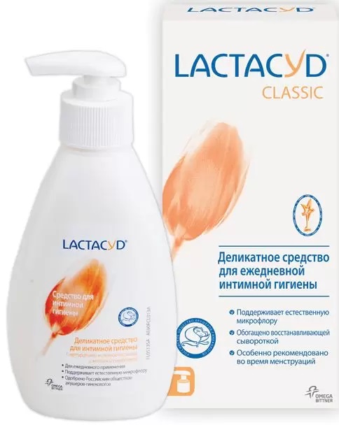 Лактацид Классик, деликатное средство для ежедневной интимной гигиены, 200 мл beauty formulas средство для женской интимной гигиены с дезодорирующем эффектом